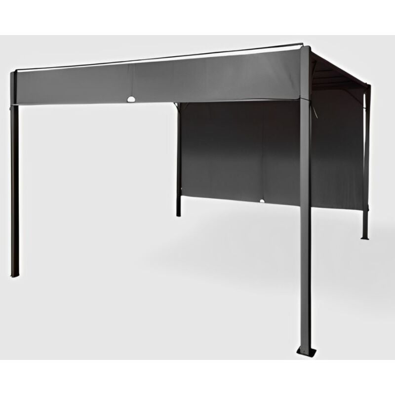 foto del prodotto bissolo casa gazebo mt 3x3 antracite con tenda scorrevole
