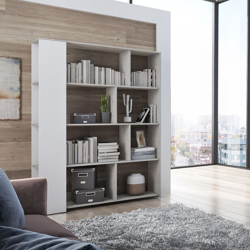 foto del prodotto bissolo casa libreria mod. nimes cm 129x32 h. 174 beton e rustika