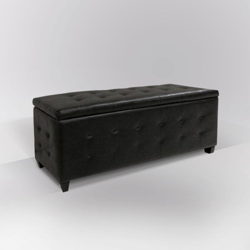 foto del prodotto bissolo casa panca contenitore cm 138x42 h. 46 in ecopelle nera