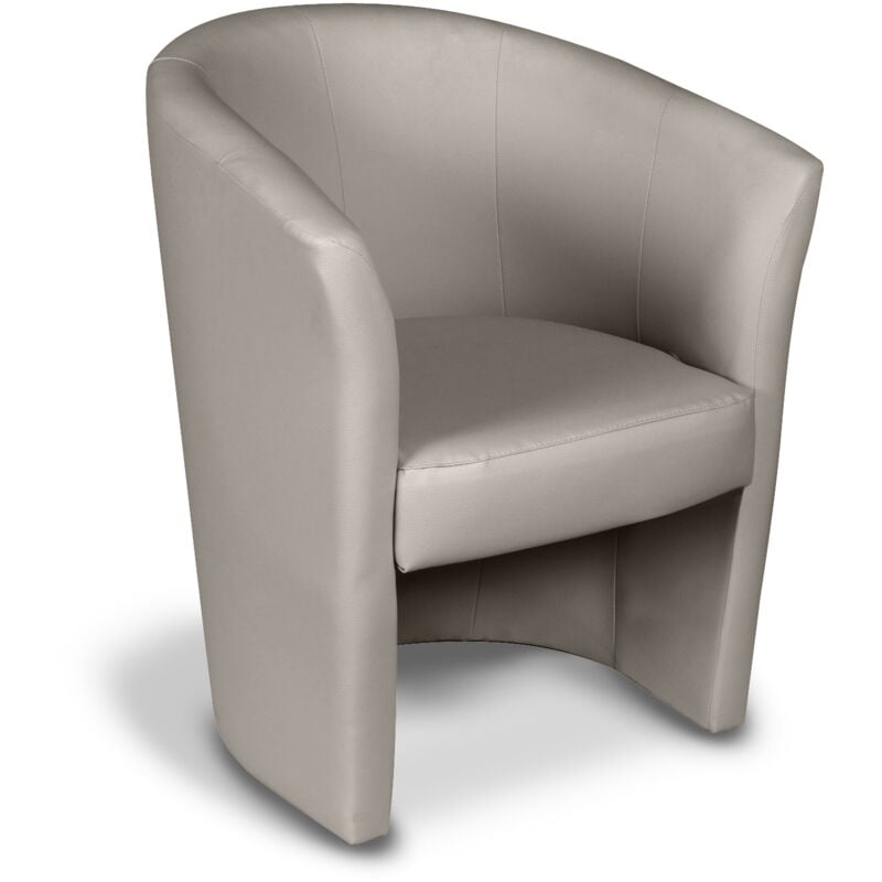 foto del prodotto bissolo casa - poltrona moon in ecopelle grigia