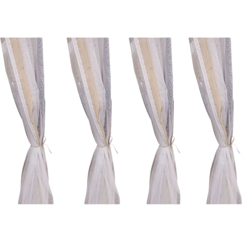 foto del prodotto bissolo casa set 4 tende zanzariere per gazebo yf3236b 3x3 bianco con fascia beige