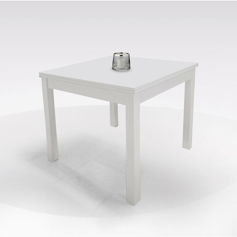 foto del prodotto bissolo casa tavolo a libro cm 90x90 laccato bianco