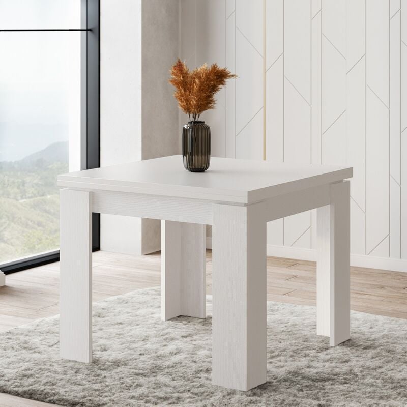 foto del prodotto bissolo casa - tavolo a libro mod. ulrich cm 90x90 rustica white