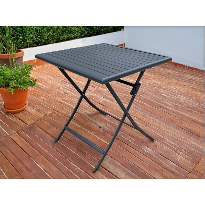 foto del prodotto bissolo casa tavolo cm 70x70 in metallo antracite