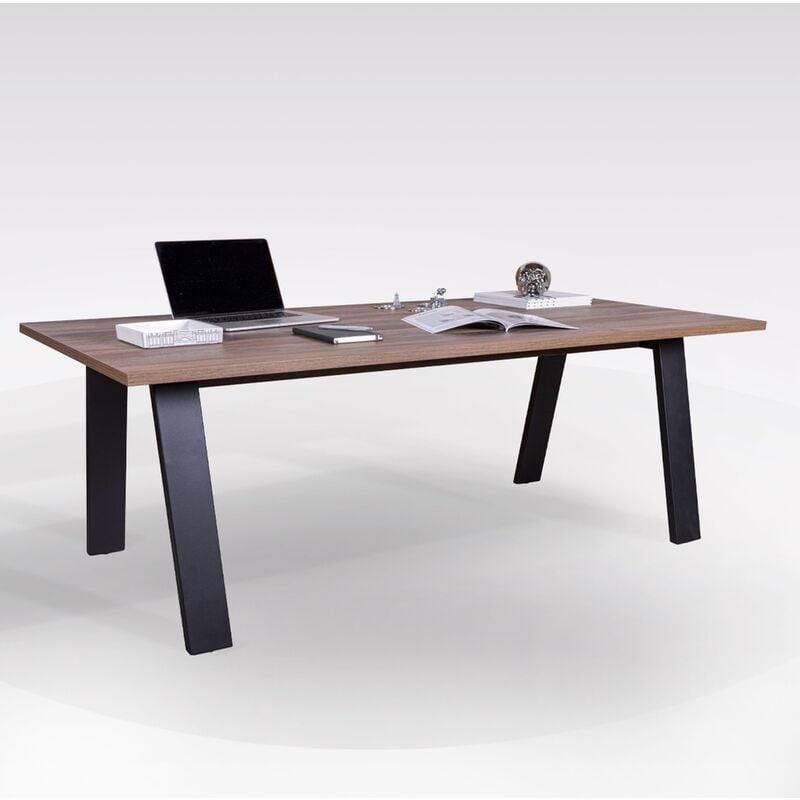 foto del prodotto bissolo casa tavolo mod. da vinci fisso cm 240x90 nero e noce brera