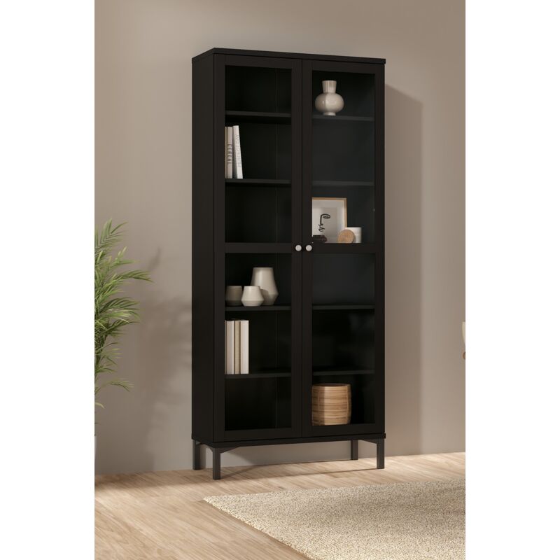 foto del prodotto bissolo casa vetrina mod. roma cm 88.7x36.2 h. 202.8 nero opaco