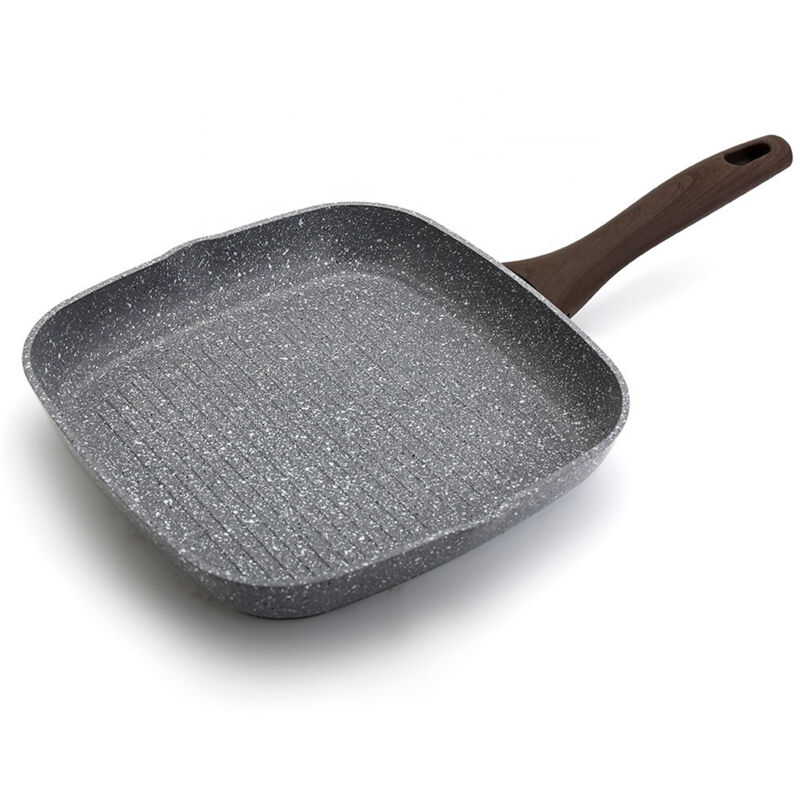 foto del prodotto bistecchiera alluminio rivestimento ruvido marmo antiaderente nero jcbi2841