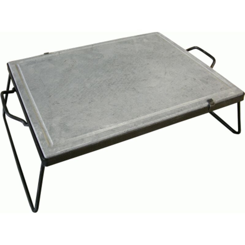 foto del prodotto bistecchiera con telaio 40x50 cm in pietra naturale ollare con manici e piedi di sostegno spessore 2 cm lavica barbecue griglia naturale 40x50 cm