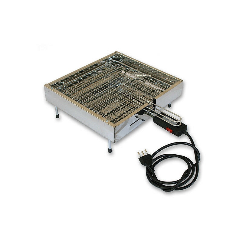 foto del prodotto bistecchiera griglia elettrica satinata in acciaio inox 2000 watt made in italy la stella st 2000