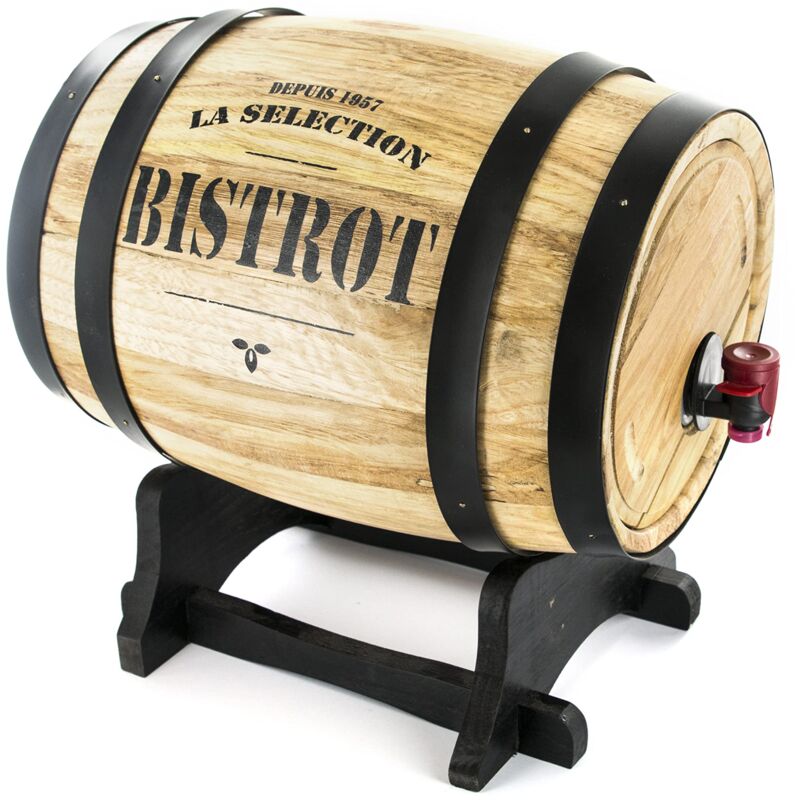 foto del prodotto bistrot kv7166 distributore di vino, botte legno, 27 x 21 x 26 cm, 5 l, modelli colori assortiti, 1 pezzo