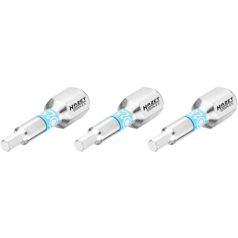 immagine 0 del prodotto bit 2204n 2.5 3 attacco esagonale, massiccio, 1 4 di pollice 6,3 mm profilo esagonale interno 3 pezzi ac 2,5 mm