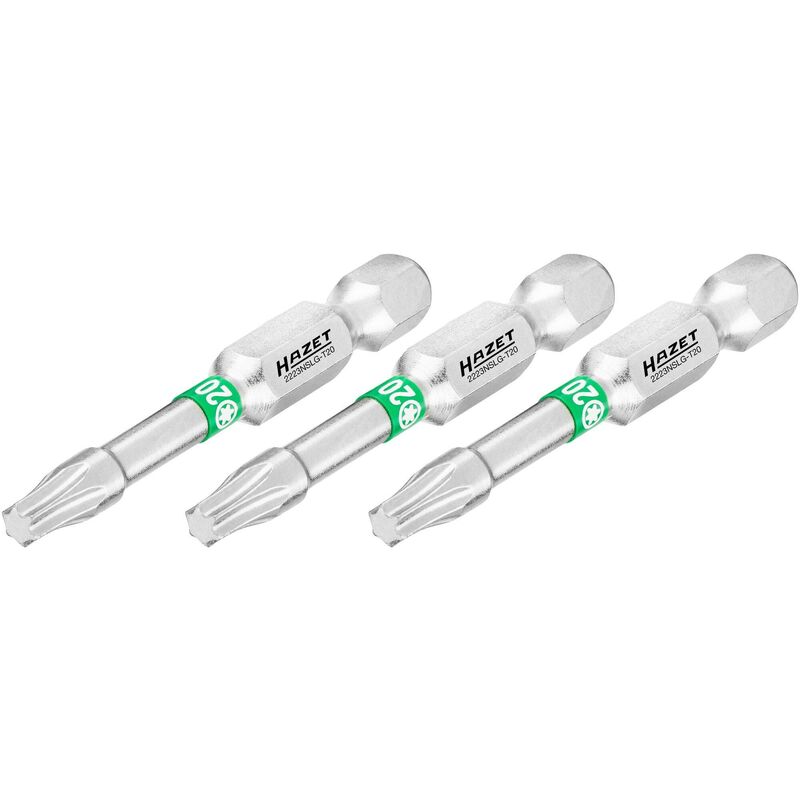 foto del prodotto bit 2223nslg-t20/3 attacco esagonale, massiccio, 1/4 di pollice (6,3 mm) profilo interno torx 3-pezzi ac t20