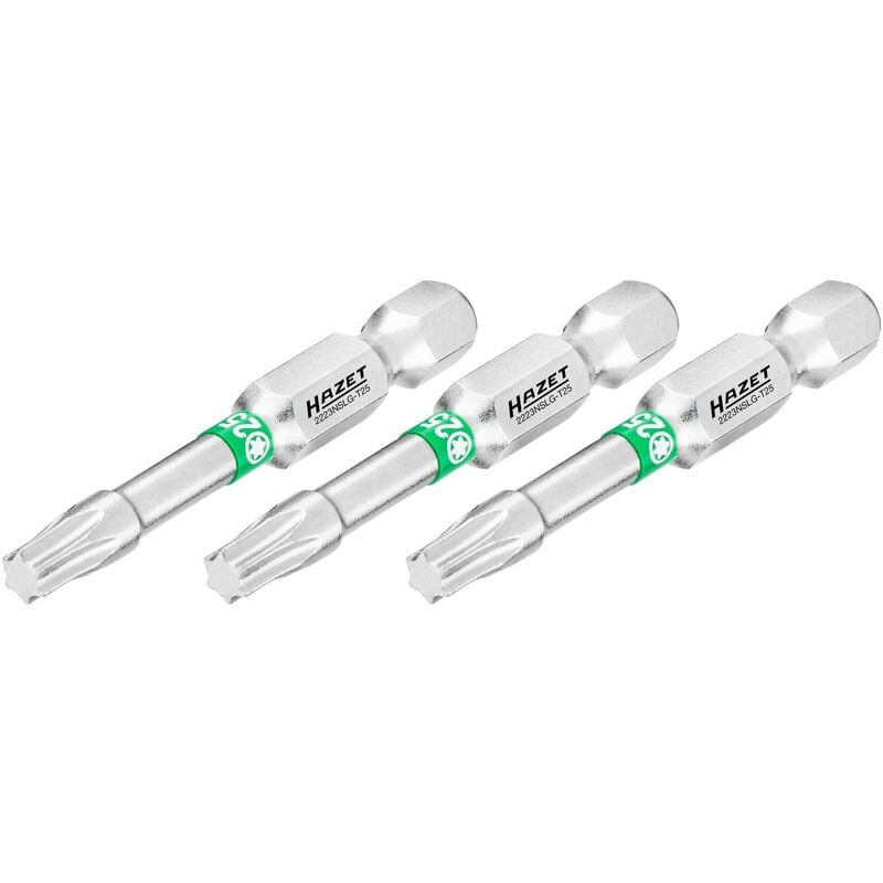 foto del prodotto bit 2223nslg t25 3 attacco esagonale, massiccio, 1 4 di pollice 6,3 mm profilo interno torx 3 pezzi ac t25