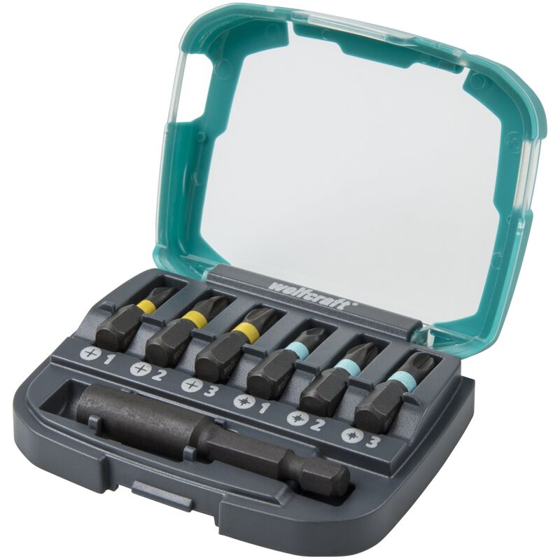 foto del prodotto bit box impact, impronta a croce ph pz 1 3 , 7 pezzi i 2974000 i 6 inserti impact con tempra speciale per l uso su avvitatori a percussione, diverse