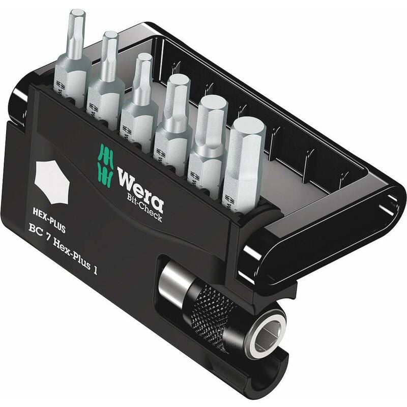 foto del prodotto bit check 7 hex plus 1, 7 pezzi wera