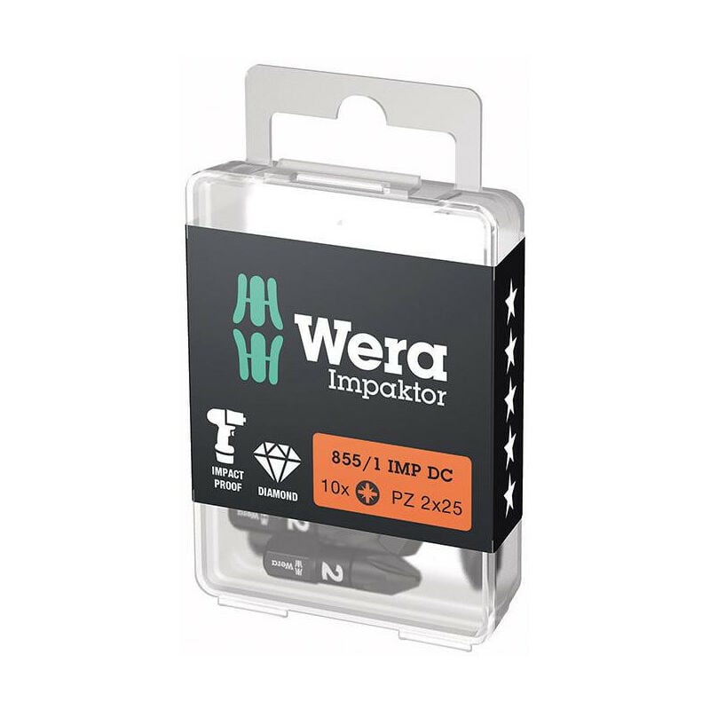 foto del prodotto bit impaktor 1 4 din 3126 c6.3 pz2x25mm 10er pacchetto wera