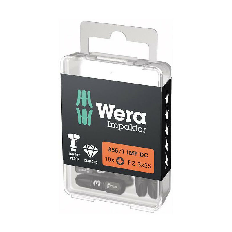 foto del prodotto bit impaktor 1 4 din 3126 c6.3 pz3x25mm 10er pacchetto wera