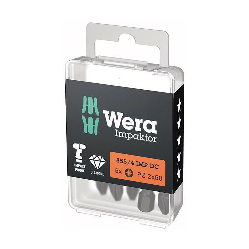 foto del prodotto bit impaktor 1 4 din 3126 e6.3 pz2x50mm 5er pacchetto wera