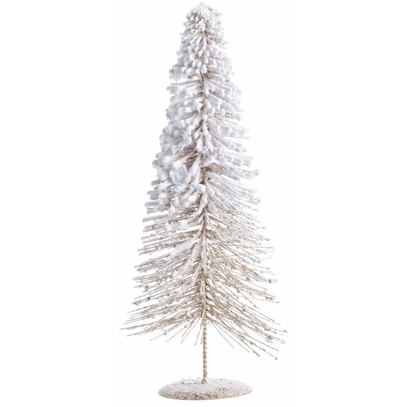 foto del prodotto bizzotto alberello di natale a cono innevato champagne mini albero con neve artificiale altezza cm 60 cm