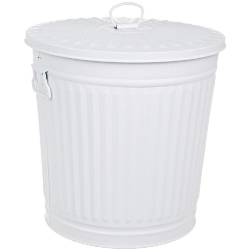 foto del prodotto bizzotto bidone london met bianco opaco in zinco galvanizzato 18l