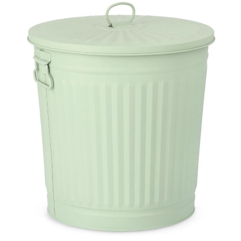 foto del prodotto bizzotto bidone london met verde salvia opaco in zinco galvanizzato 7l