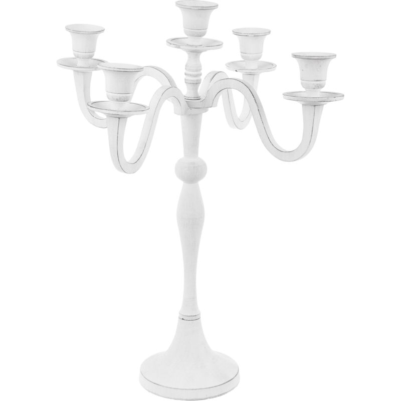 foto del prodotto bizzotto - candelabro norah a 5 fuochi realizzato in alluminio -36 x 36 x h 43cm bianco