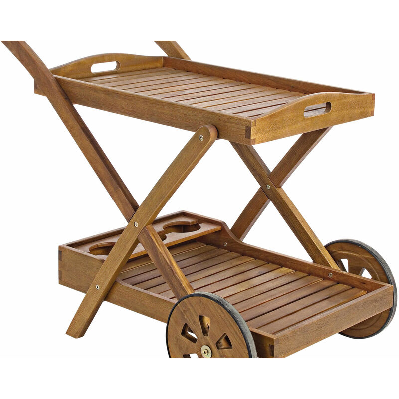 foto del prodotto bizzotto carrello in legno noemi con ruote per esterno