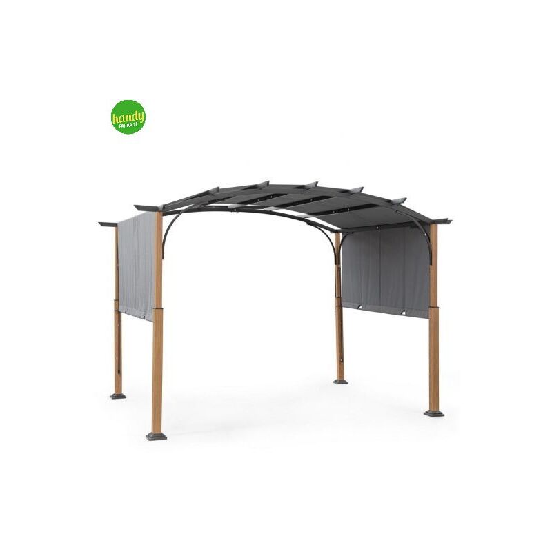 foto del prodotto bizzotto gazebo taormina 3,6x3 naturale antracite