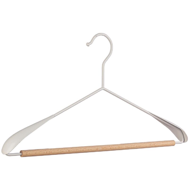 foto del prodotto bizzotto gruccia closet spalla in legno e acciaio bianco