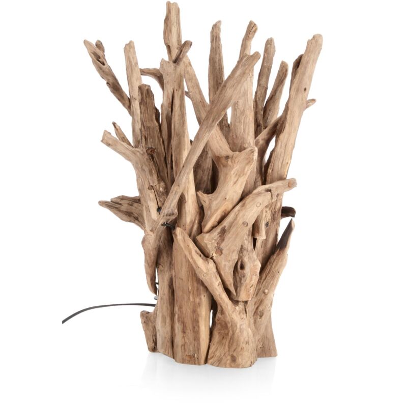 foto del prodotto bizzotto lampada da tavolo ace in legno di teak riciclato h 60 cm
