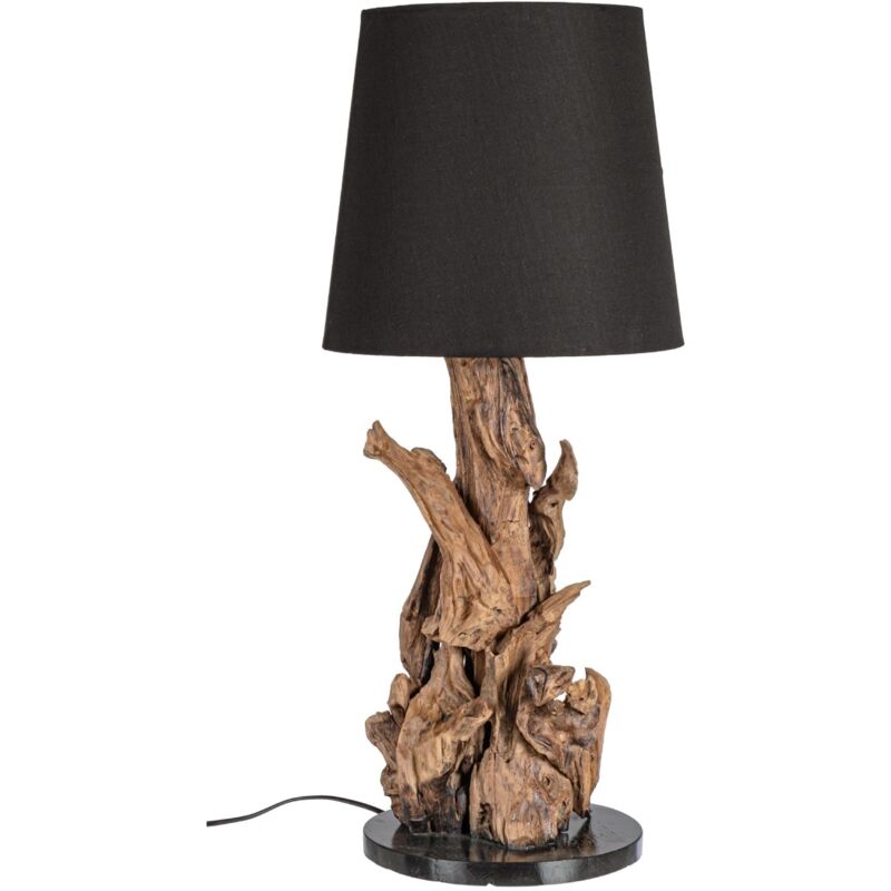 foto del prodotto bizzotto lampada da tavolo bluma in legno di teak riciclato h 82 cm
