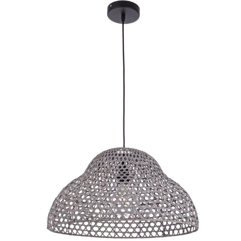 foto del prodotto bizzotto lampadario astro sagomato in metallo e bamboo d 50 cm bianco