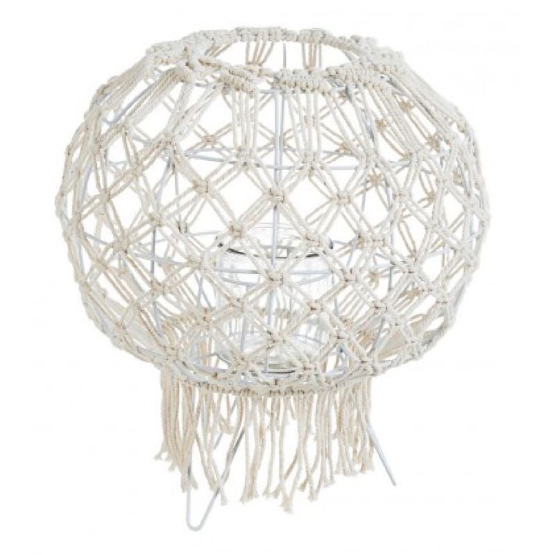 foto del prodotto bizzotto lanterna macrame in metallo vetro e corda da esterno grigio