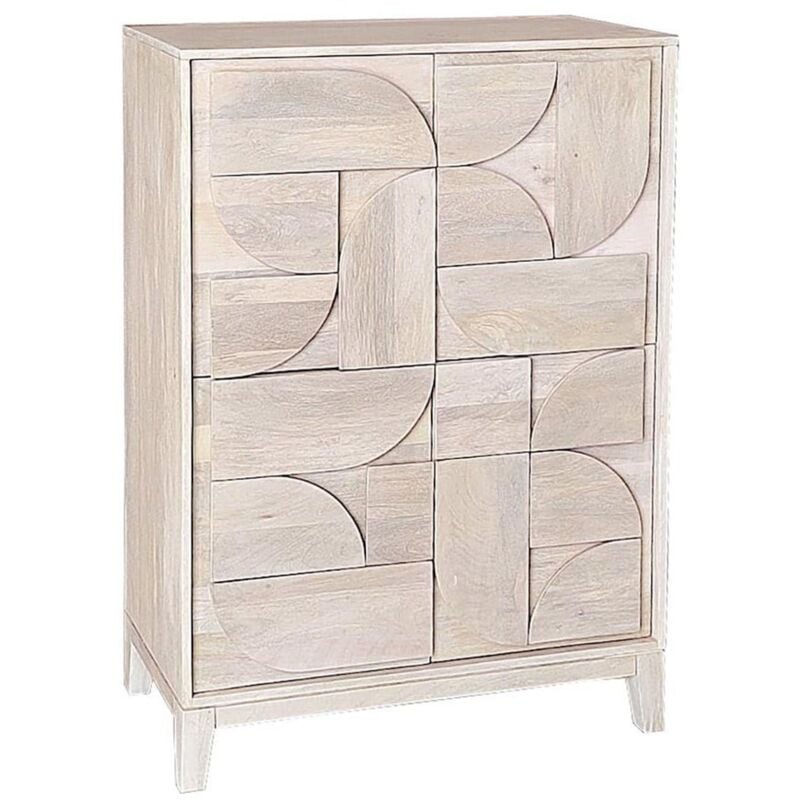 foto del prodotto bizzotto mobile credenza archita in mdf legno di mango, schienale in mdf beige 2 ante 100 x 42 x 85 cm