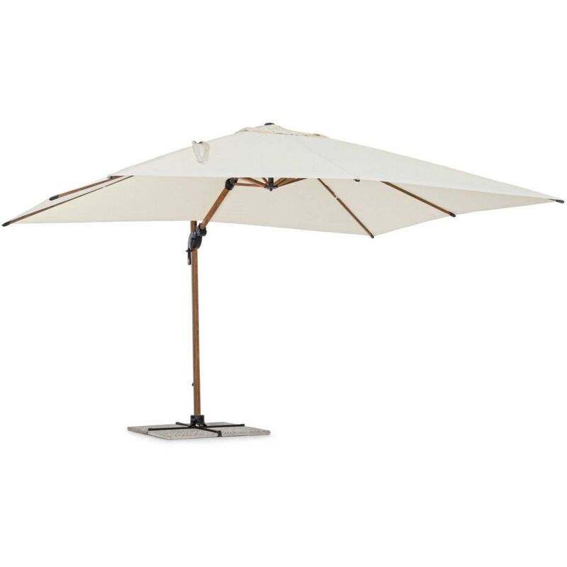 foto del prodotto bizzotto - ombrellone a braccio orion 4x4 metri colore beige e legno naturale