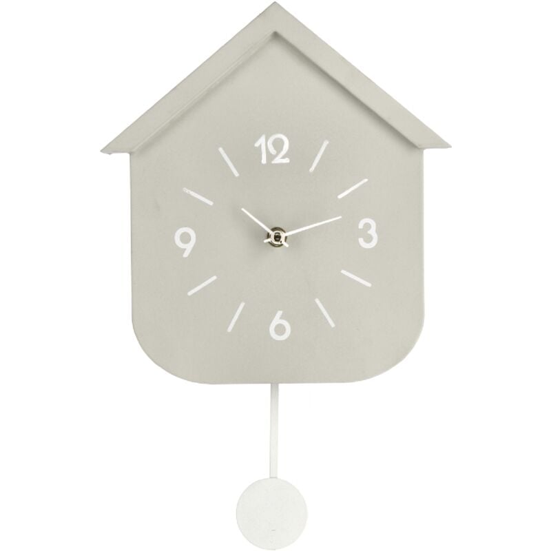 foto del prodotto bizzotto orologio da parete home con pendolo in acciaio a batteria 24x5,5x37,5 h cm bianco
