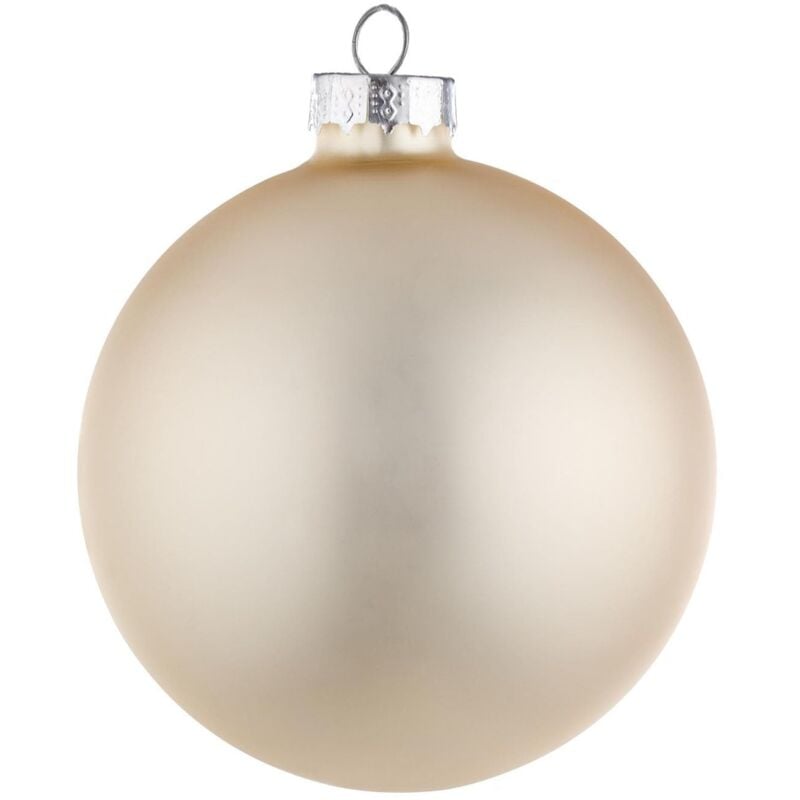 foto del prodotto bizzotto palline in vetro champagne opaco tinta unita per albero di natale moderno 10 cm 4 sfere