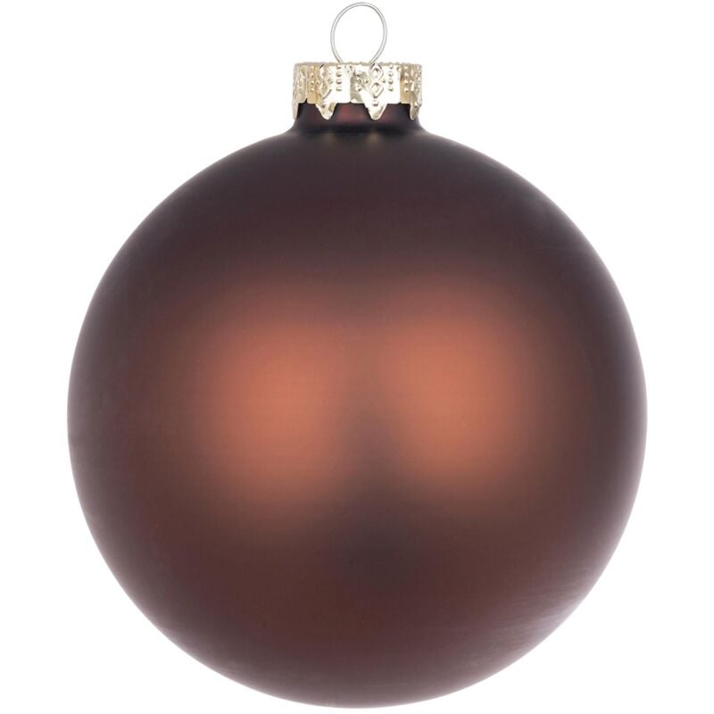 foto del prodotto bizzotto palline per albero di natale in vetro decorate color marrone tronco opaco 1 sfera da 6 cm