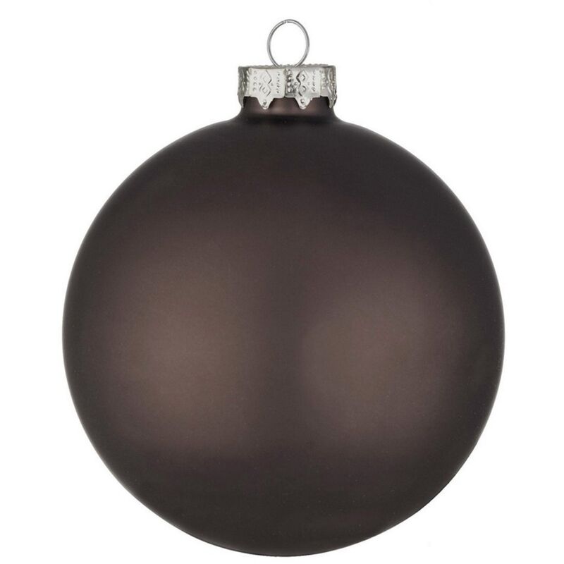foto del prodotto bizzotto palline per albero di natale in vetro marrone opaco da pendaglio tinta unita 6 pezzi da 6 cm