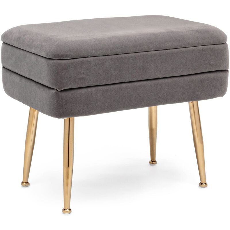 foto del prodotto bizzotto - panca singola contenitore in velluto 'pavlina' gambe in acciaio per camera da letto -mauve