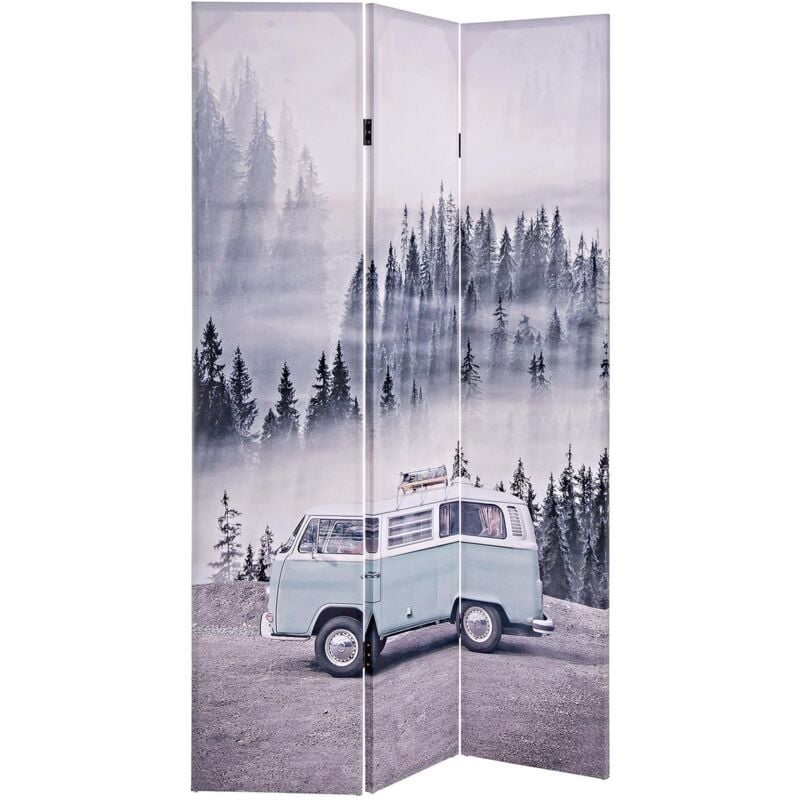 foto del prodotto bizzotto paravento separ 3 pannelli minivan stampa su tela in legno 120 x 180 cm