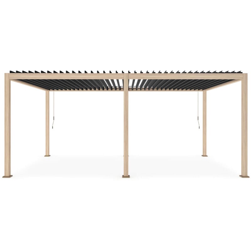 foto del prodotto bizzotto pergola ocean 3,6x6 metri colore struttura legno naturale e antracite