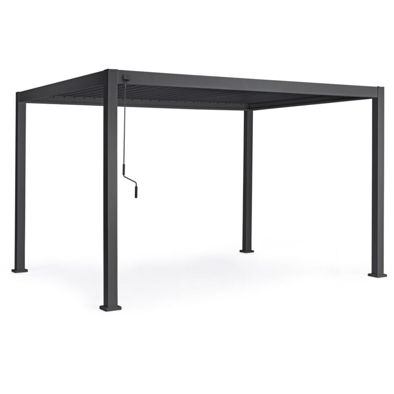 foto del prodotto bizzotto pergola ocean 3x4 m in alluminio verniciato con tetto lamellare orientabile antracite