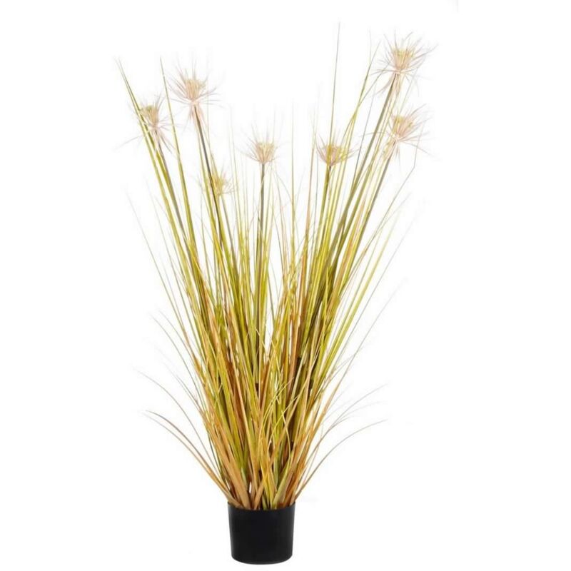 foto del prodotto bizzotto pianta artificiale deserto con vaso in plastica nero, modello paglia 90 cm verde