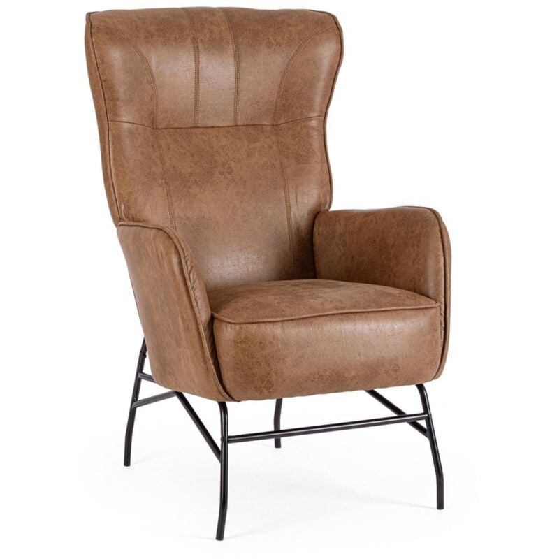 foto del prodotto bizzotto poltrona di design moderno in similpelle savannah colore marrone chiaro