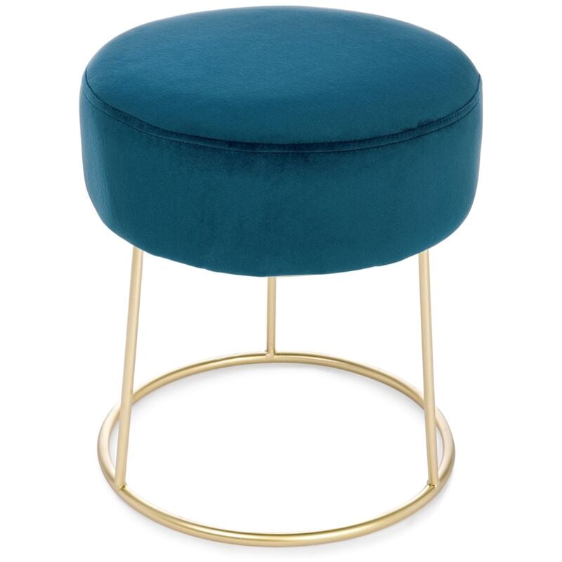 foto del prodotto bizzotto pouf clarissa in velluto anticato h 40 cm arredamento per salotto moderno grigio