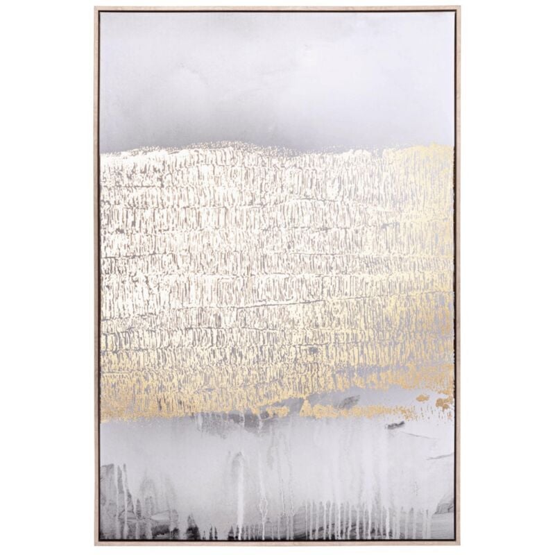 foto del prodotto bizzotto quadro bold 82 x 122 cm stampa su tela con applicazioni ad olio e fogli dorati
