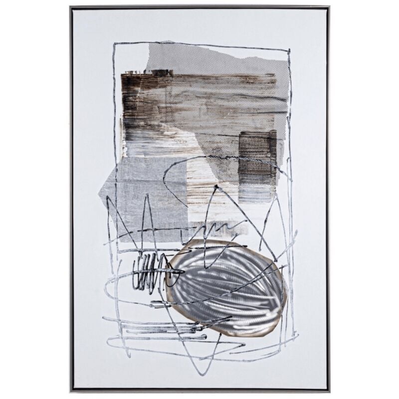 foto del prodotto bizzotto - quadro olio crown dipinto su tela con applicazioni metalliche struttura in legno di abete cornice in plastica