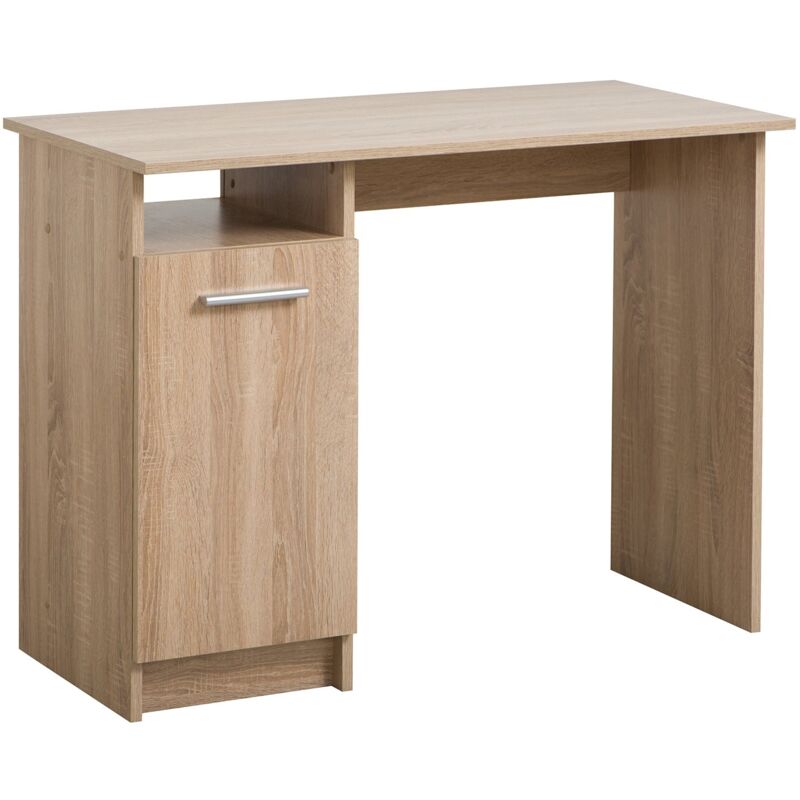foto del prodotto bizzotto scrivania con 1 anta, postazione porta pc da ufficio e cameretta 100 cm rovere