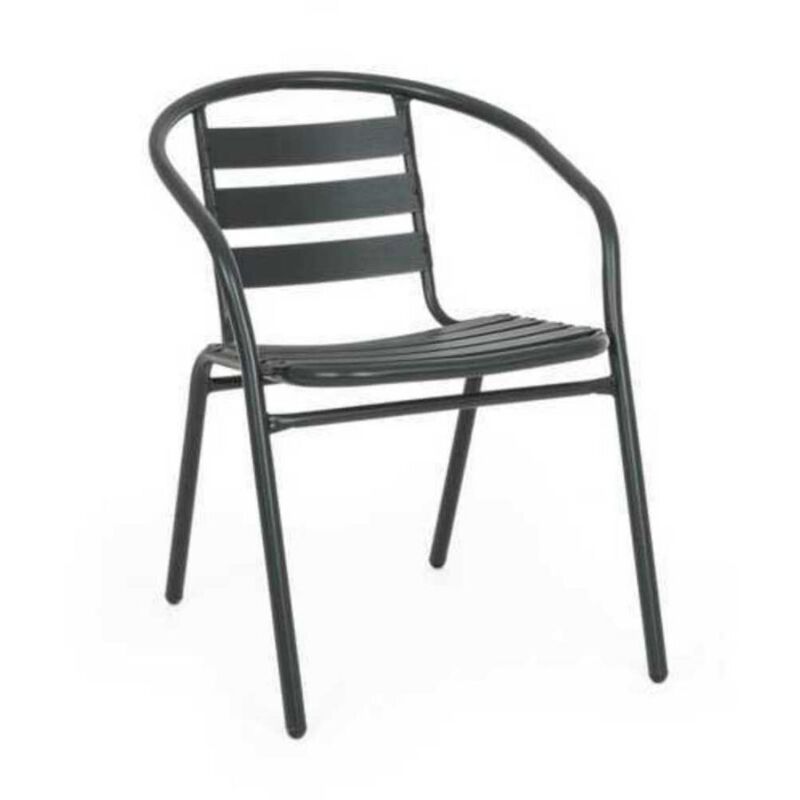 foto del prodotto bizzotto sedia con braccioli antracite impilabile da esterno 53x58x71h cm